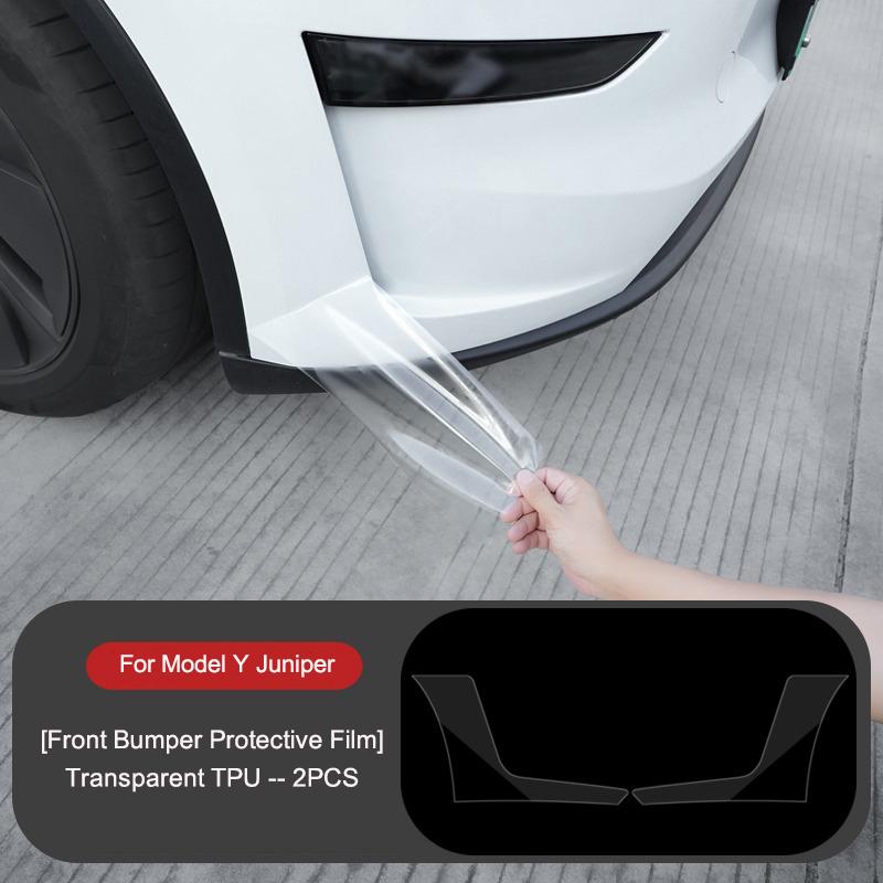 

For Tesla Model Y Juniper Front Bumper Sides Corner TPU Protector Film New Model Y 2025 Anti-Scratch Film Invisible Car Clothing For Model Y Juniper