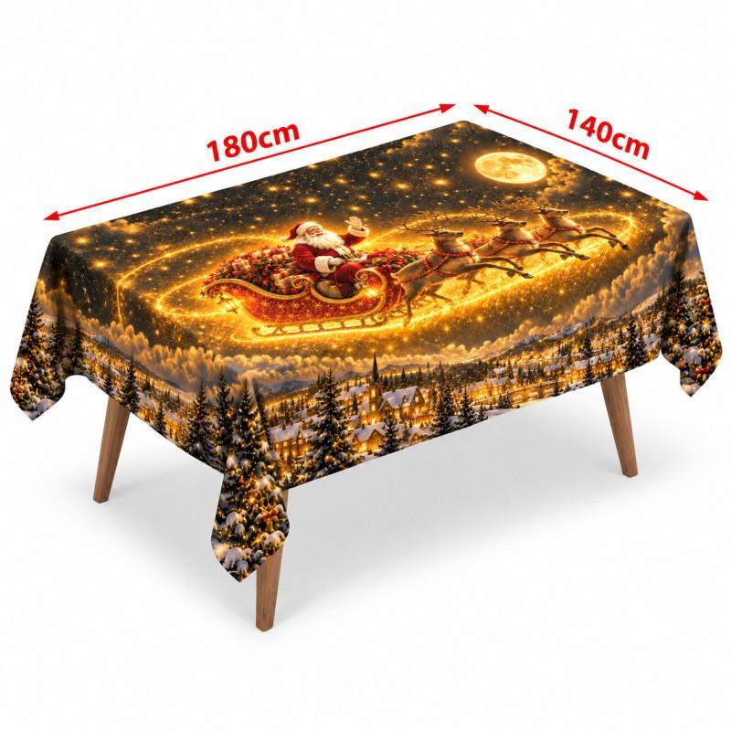 Christmas Tablecloth Festive Snowman Santa Print Dining Table Decor Gift