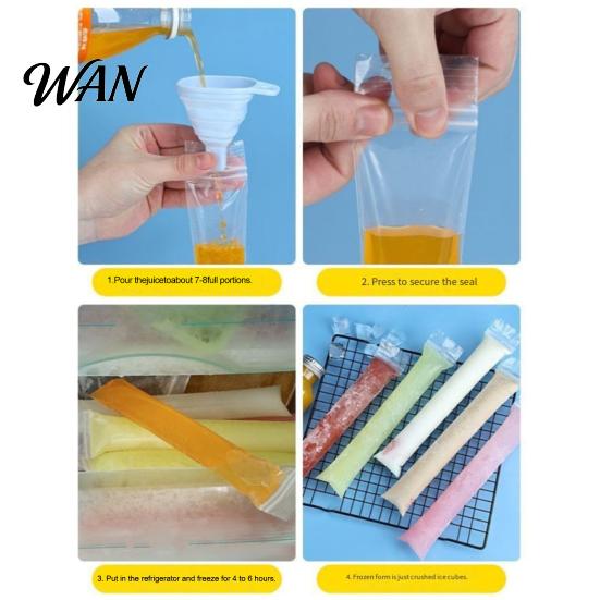 Homemade Popsicle Molds Disposable Bags Dual Zipper Seal Ice Pop Food-Grade Portable Freezer Tubes for Yogurt Bars Fruit Smoothies Candy Snacks Summer