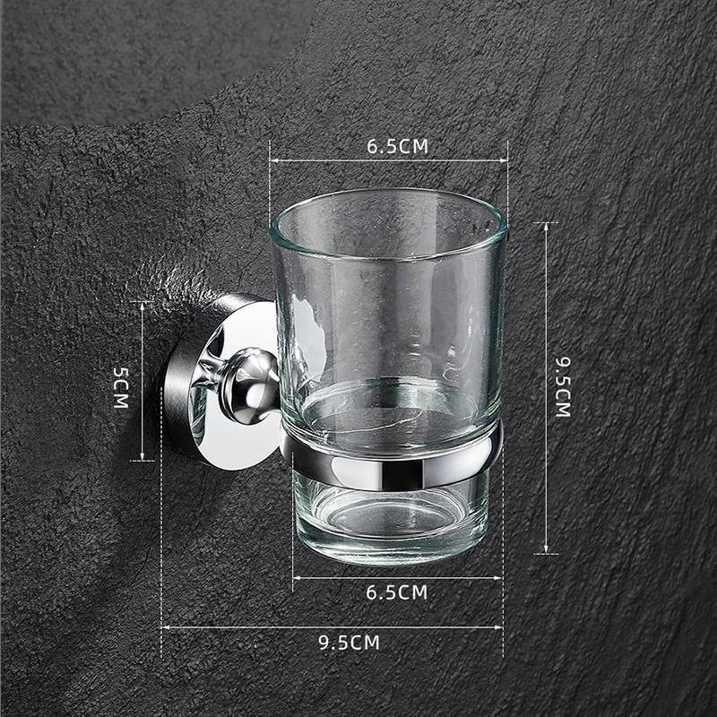 Toothbrush Cup Holder Bathroom Supplies Double Ceramic/Glass Cup Wall Mounted Toothbrush Holder Bathroom Accessories