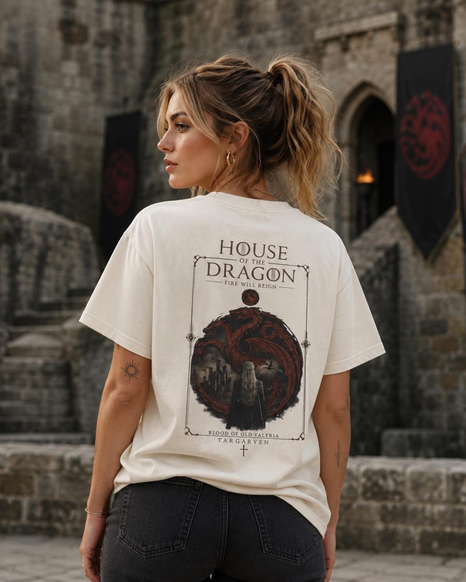 House of the Dragon T-shirt | Dragon Sigil Back Print 4XL