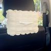 1pc Waffle Bubble Puff Car Tissue Box Cover, Adjustable Elastic Band Napkin Holder, Paper Box Protector for Vehicle Use