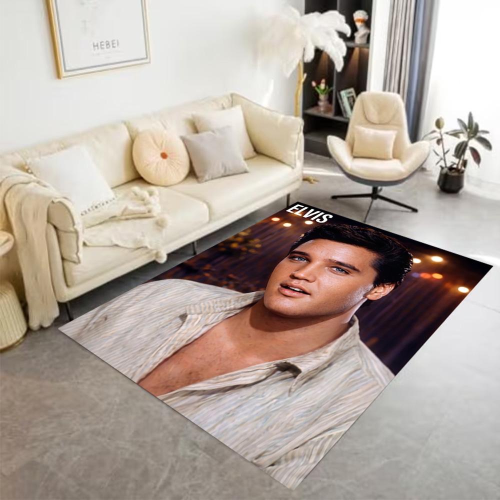 Elvis Presley Tribute Floor Mat Design for Dormitory Living Rooms Game Room Decorate Room Antislip Carpet Anime Office Decor