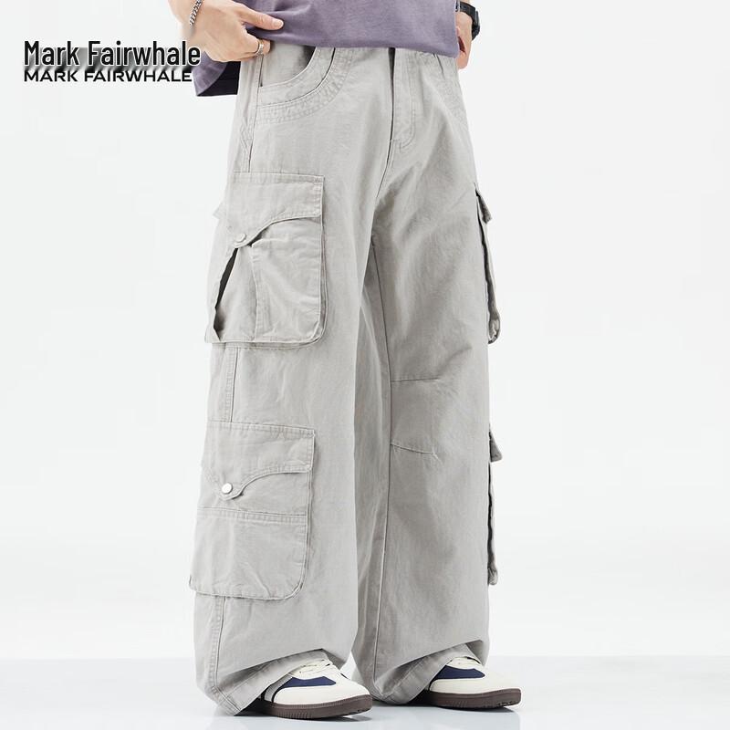 Mark Fairwhale Men's Multi-Pocket Loose Fit Cotton Cargo Pants