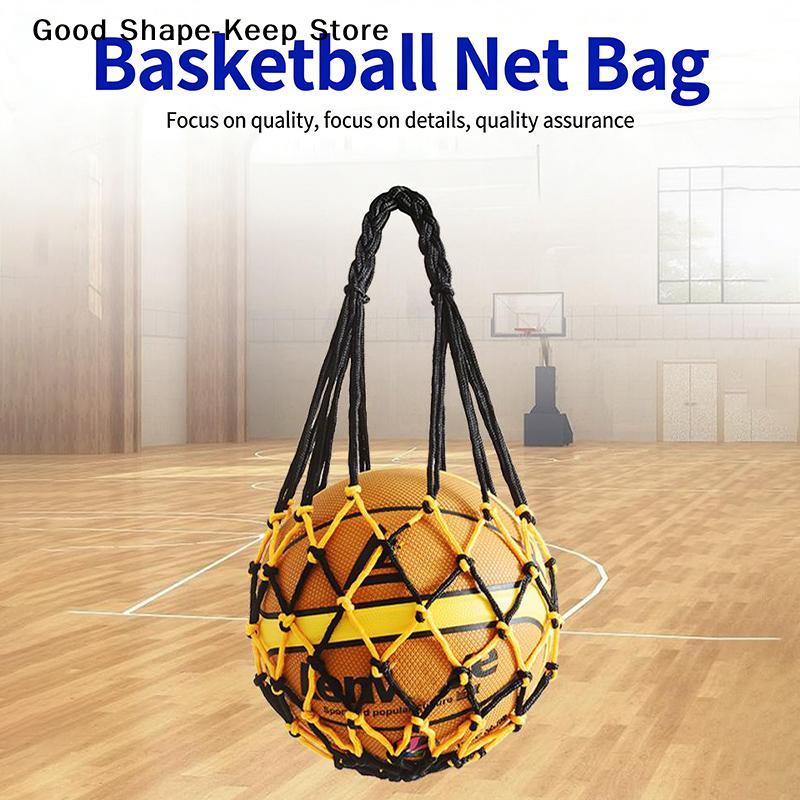 dailyBold Football Net Bag Nylon Single Ball Capacity Portable Mesh Storage Soccer Sports Sack for Training and Games