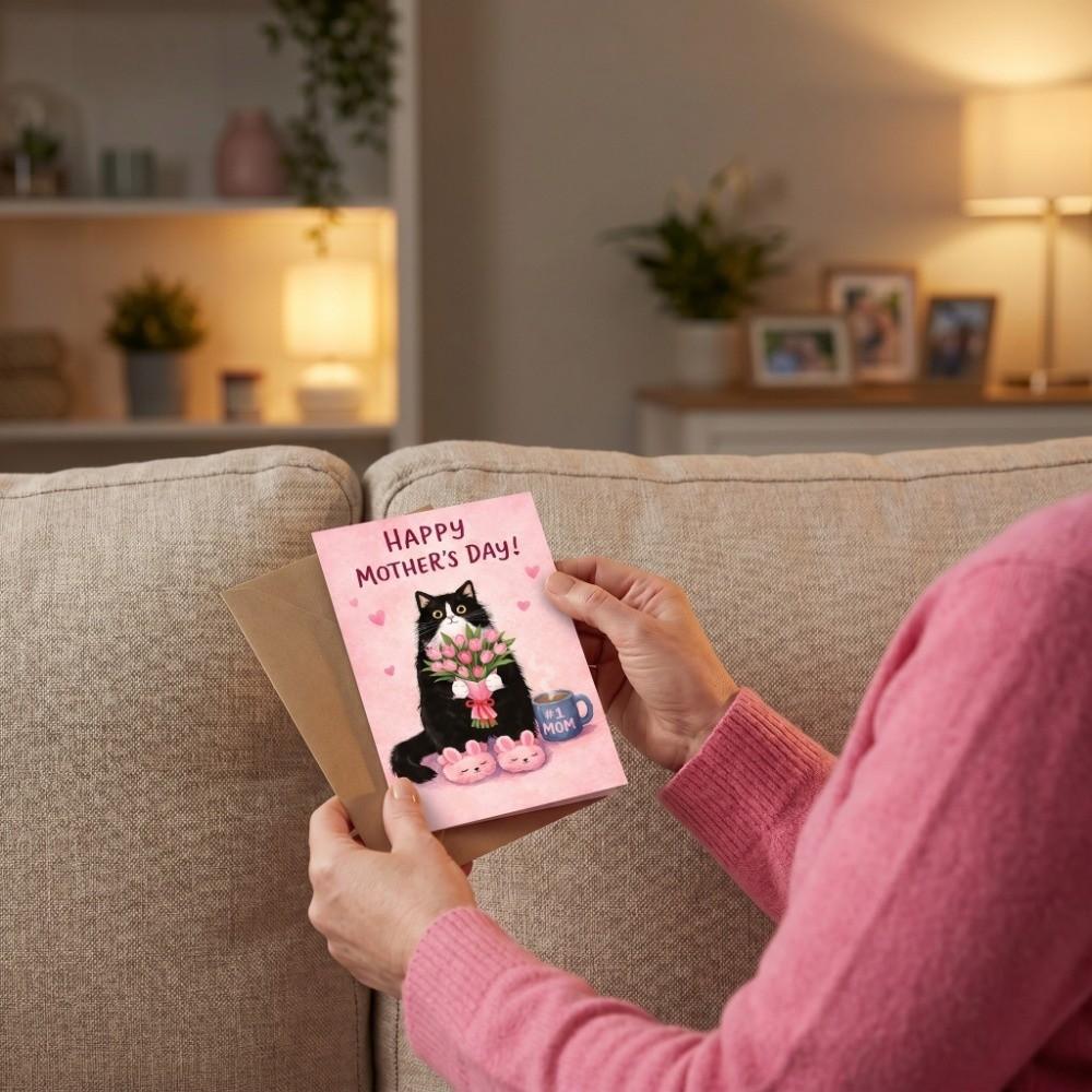 with the Words Mother's Day Greeting Card Blessing Message Whimsical Card  Happy Mother's Day