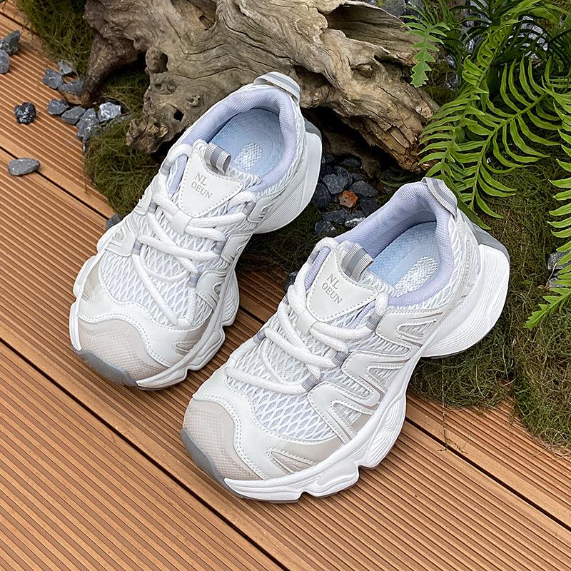 Platform Shoes Women's Autumn New Versatile Breathable Mesh Heightening Casual Sports Shoes Couple Shoes