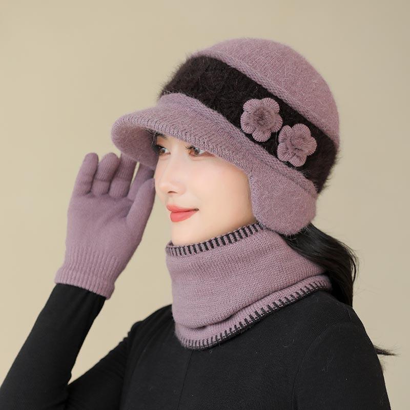 Winter Hat Fleece Thickened Ear Protector Knitted Hat In The Elderly Cold Wool Hat