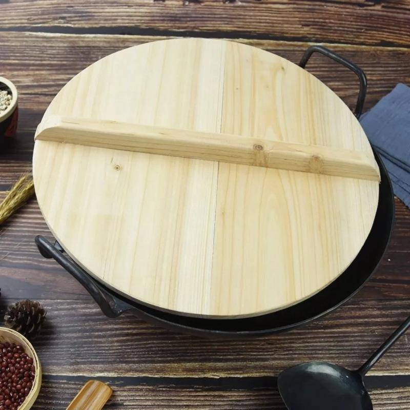 Solid Fir Wood Square Pot Lid for Large Wok or Water Tank