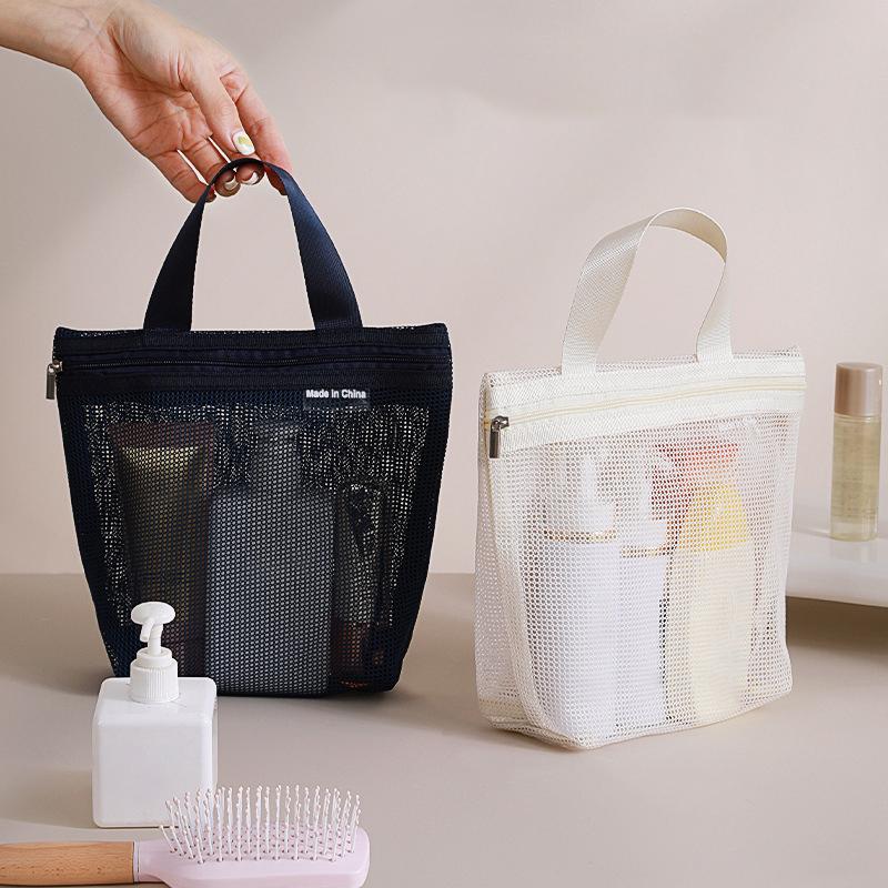 Mesh Makeup Toiletry Storage Bags Handbags Portable Travel Washing Body Shower Tools Organizer Hanging Cosmetic Organizer Pouch