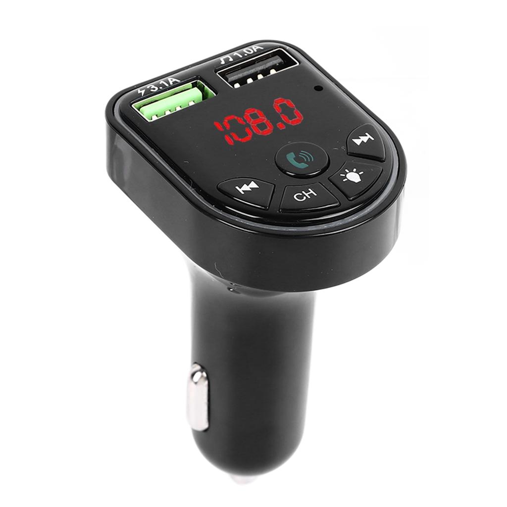 Transmisor Bluetooth Luz Ambiental Integrada Carga Rápida Llamadas Manos Libres Reproductor de Música MP3 para Coches
