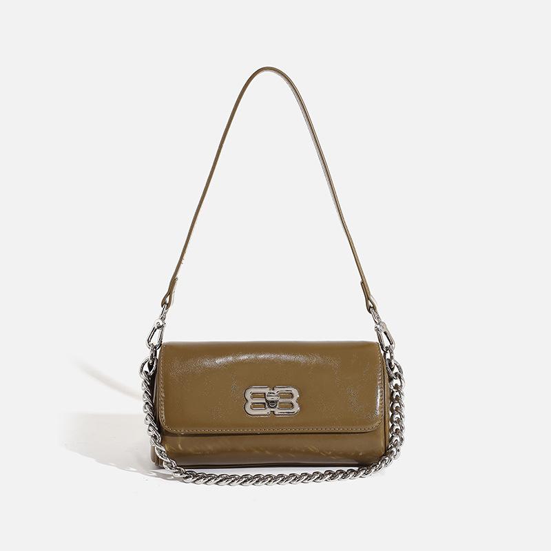 2025 Spring New Exquisite Roller Bag Genuine Leather Women s Bag Single Shoulder Underarm Crossbody Bag Versatile High-end Chain Bag льняной