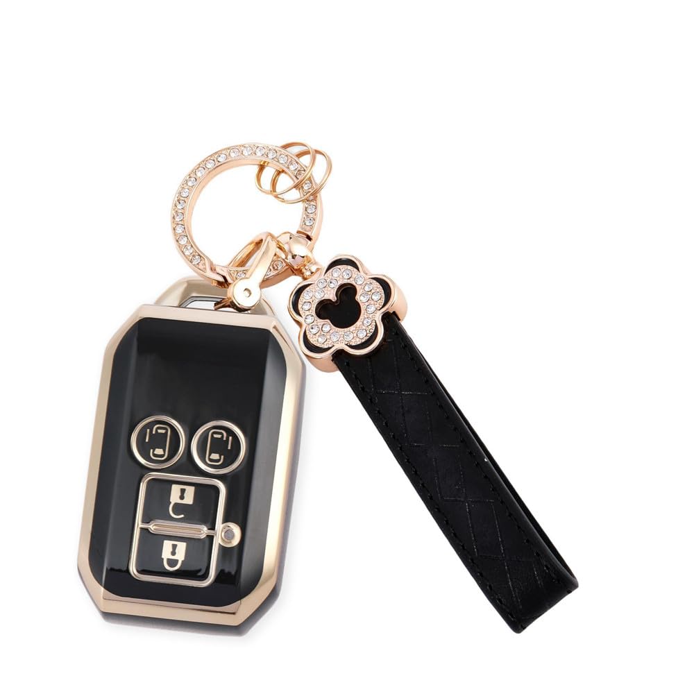 Nacalikeey Key Case Compatible with Suzuki New Spacia and Flair Smart and Cute Plum Blossom Key Case Compatible with New Swift RS Hybrid Sakura Key