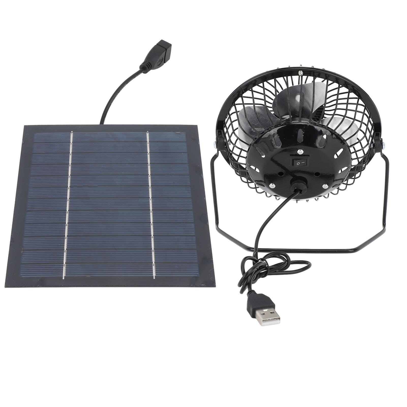 

5 Вт USB Солнечный вытяжной вентилятор Воздухоотводчик Мини-утюг Вентилятор Работает от солнечной панели Портативный летний охлаждающий вентилятор Power Cooler чёрный
