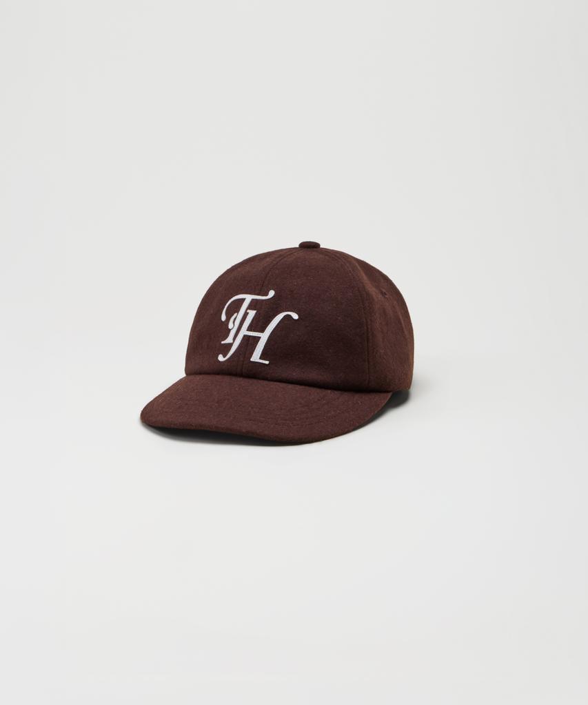 Teulaepighamoni Wool Blend Th Applique Logo Deep-Fit 6-Panel Cap_Brown