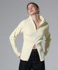 REEMNIK High-Neck Two-Way Zip-Up Ribbed Knit Top [Yellow]