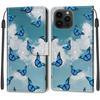 White Cloud Blue Butterfly PU Leather Wallet Flip Photo Frame Book Case for iPhone Samsung Huawei Honor Xiaomi Redmi Oppo Sony Motorola Nokia Google