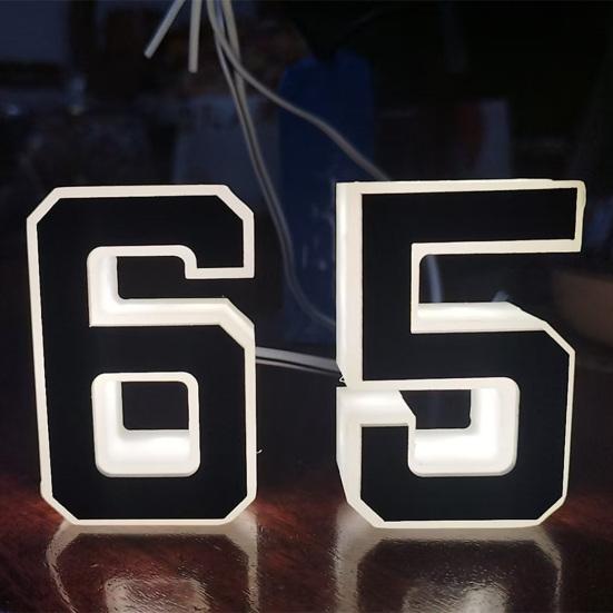 LED House Number Waterproof Acrylic Illuminated Home Address Number Modern Lighted House Number for Outside Yard Shop