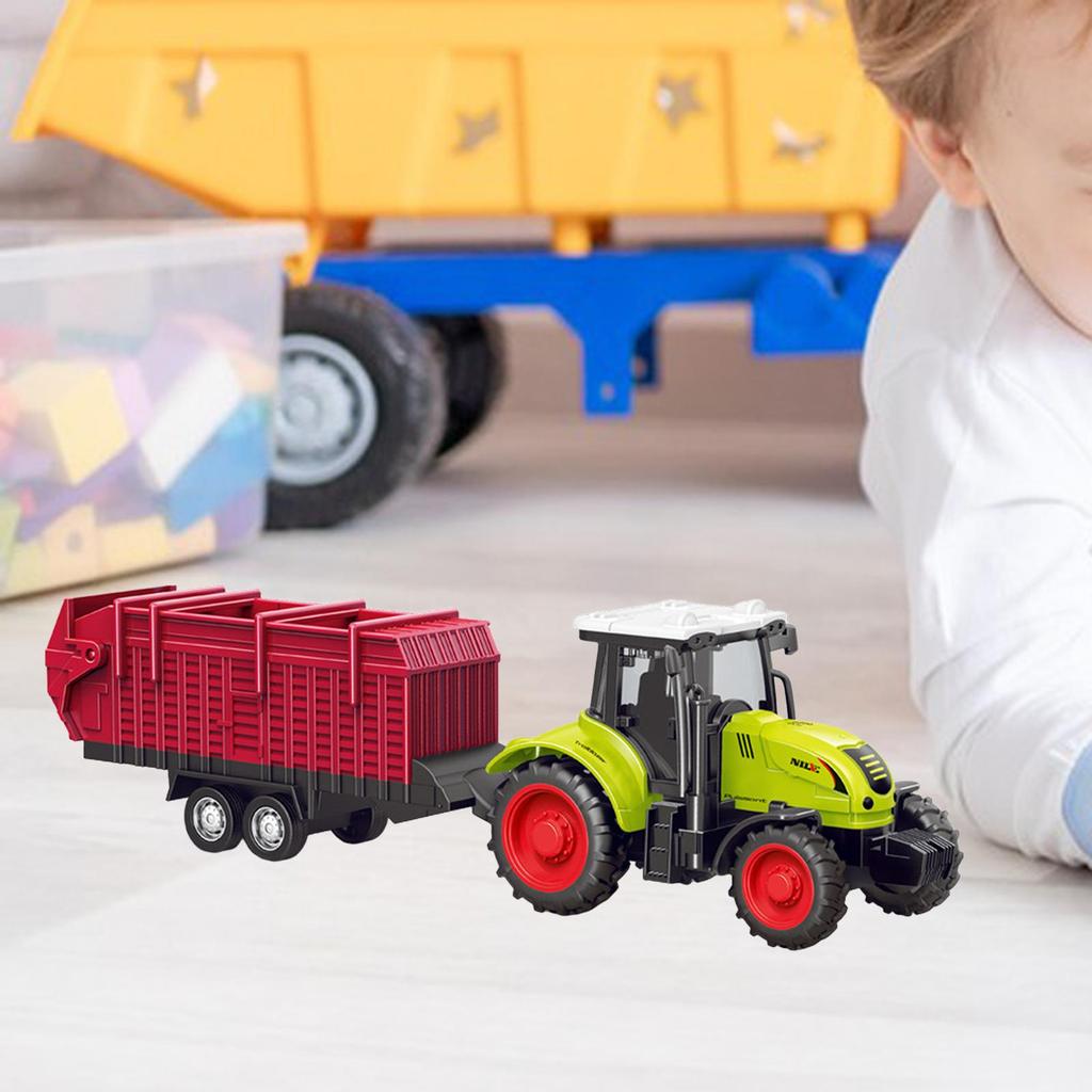 Farm Tractor Truck Toy Play Vehicle Engineer Car Friction Powered Push and Go for Children Ages