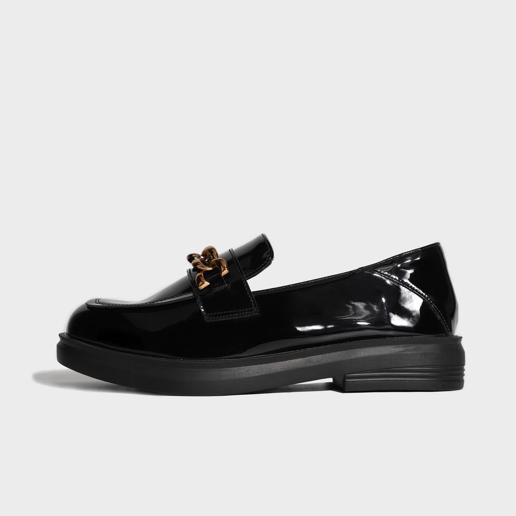 Classic Black Loafers Platform Shoes Women's Fashion British Style Comfortable Thick Heel Leather Shoes Children Wear Small Leather Shoes Women