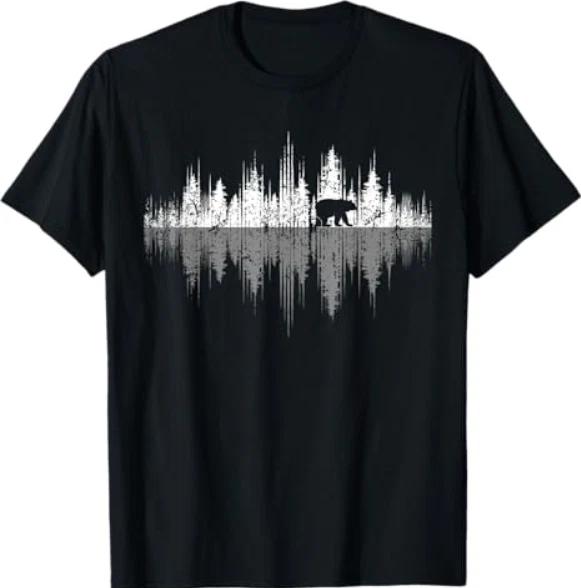Trees Reflection Wildlife Nature Animal Bear Outdoor Forest T-Shirt Small 3XL