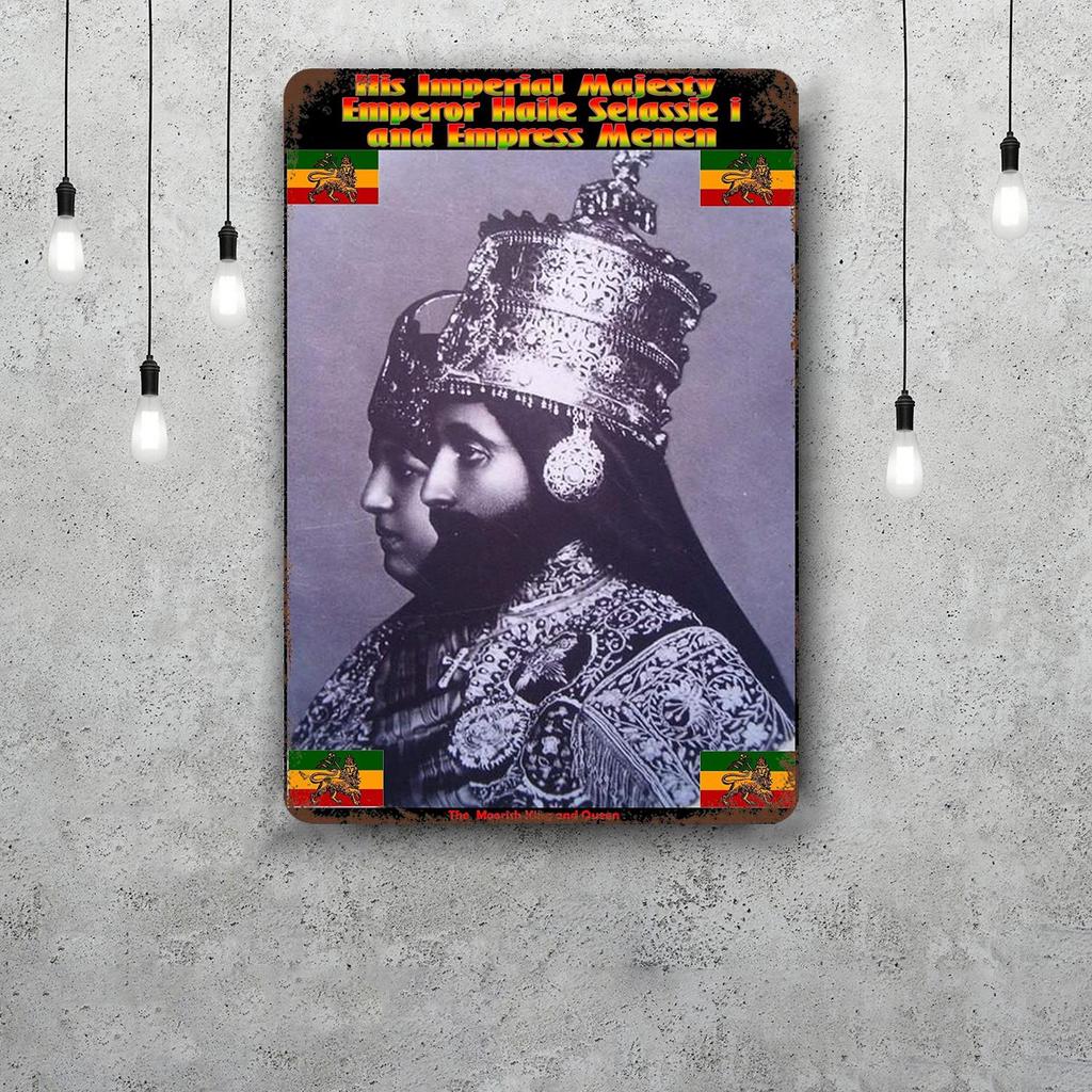 selassie Vintage Metal Tin Signs Posters Decor Retro Metal Plaque Wall Art Decor for Garage Bar