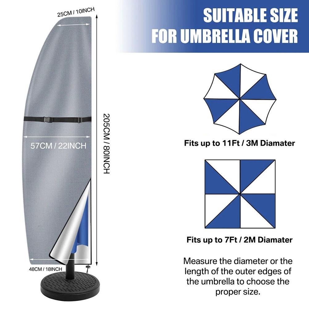 Outdoor Anti-UV Protective Cover Waterproof Patio Umbrella Cover with Zipper Outdoor Umbrella Cover for Outdoor Umbrellas