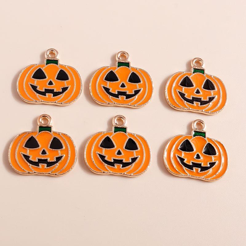 10pcs/lot Mix Enamel Halloween Bat Pumpkin Ghost Charms for Jewelry Making Earrings Pendants Necklaces DIY Keychains Crafts Gift