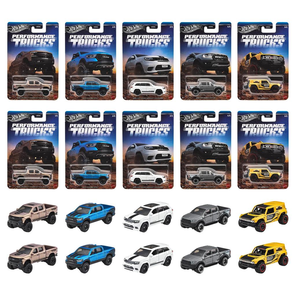 Hot Wheels Themed Automotive Assortment Performance Vehicle Diecast Box of Ages - Trucks, Toys, Cars, 10, 3+, Multi-color GDG44-987T