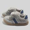 Belle round head velvet German training shoes ugly cute mango wide head thickened warm flip puff student board shoes