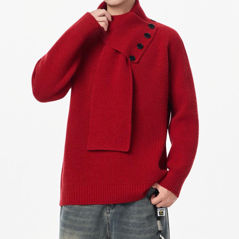Winter Men s Casual Scarf Long Sleeve Middle-Aged & Young M