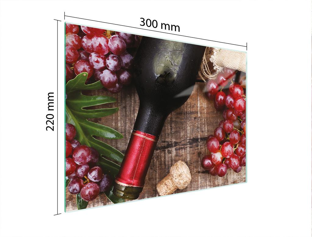 SKLENĚNÁ KRÁJECÍ DESKA 30x22 VÍNO