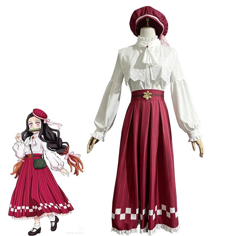Demon Slayer Kimetsu No Yaiba Kamado Nezuko Cosplay Attire With Full Set For Anime Convention And Parties