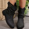 Women Ankle Boots Winter Fashion  Low Heel Suede Female Shoes Classic Brown Black Lightweight Soft Comfortable Plataforma Mujer