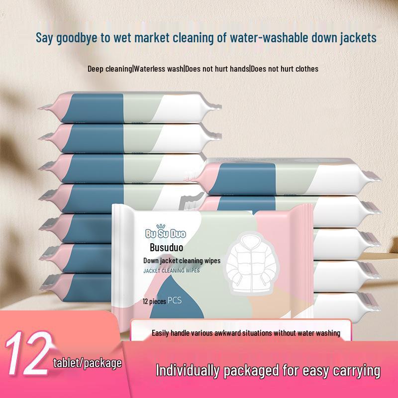 Powerful Oil & Stain Remover Wipes for Jackets - No-Wash, Portable, Dry Cleaning Solution