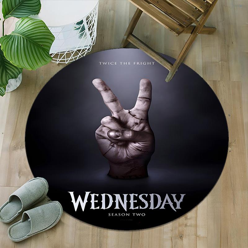 1pc Addams Family Wednesday9 Print Round Carpet Chair Round Carpet Suitable for Bedroom Living Room Home Decorative Carpet