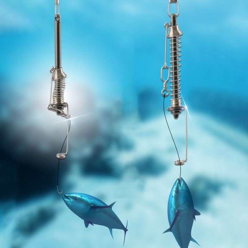 1pcs Automatic Fishing Hook Spring Ejection Fishhook Fishing Device All The Water Fish Fast Catch Tool Set