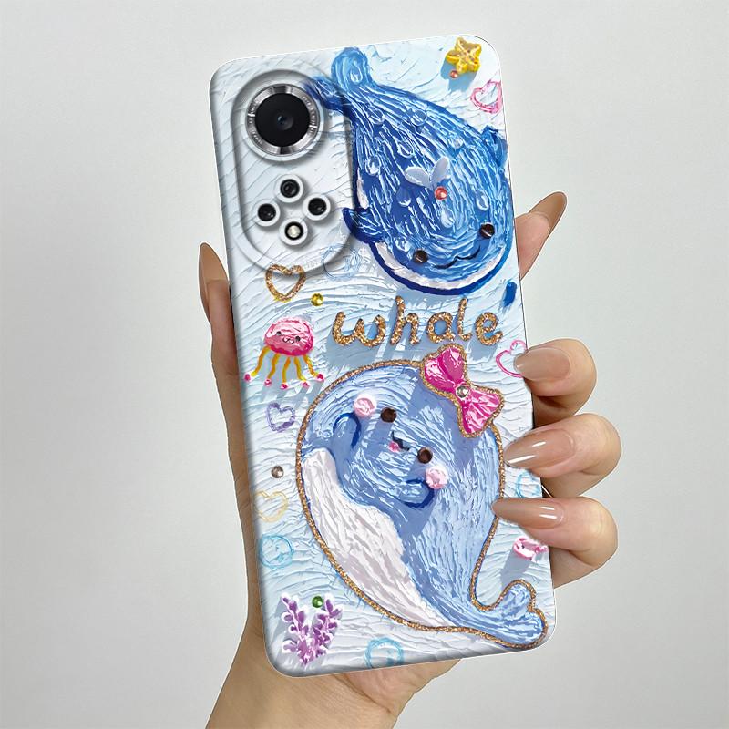 For Huawei Nova 9 / Honor 50 Phone Case NAM-LX9 NTH-NX9 Soft Silicone Sweet Painted Protective Back Cover Cute Printed Casing