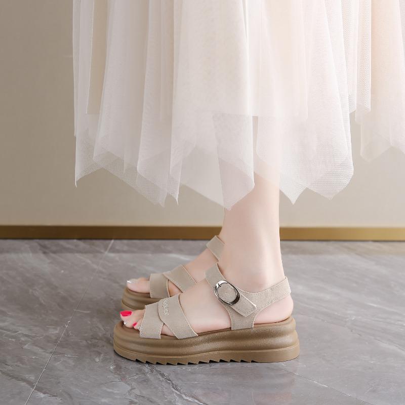 Fashion Women's Sandals Summer New Fashion Retro Thick-soled Platform Sandals Women's Luxury Open Toe Casual Beach Flat Women's Shoes