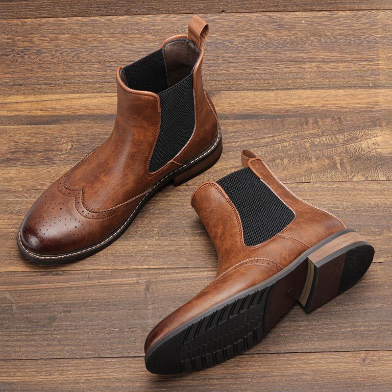 2025New Men's Boots Luxury Brand Leather Boots Fashion Chelsea Ankle Boot Classics Business Casual Formal Boots Botas Masculinas