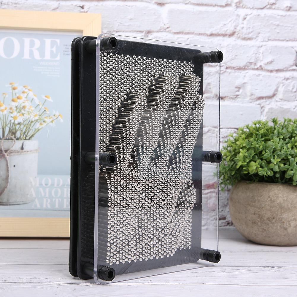 Stainless Steel Pin Art Toy 3D Hand Model Toys Desk Ornament Birthday Gift Decoration