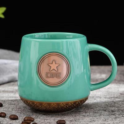 Classic Bronze Badge Ceramic Office Mug