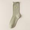 Ladies Spring and Autumn Thin Wooden Ear Embroidered Bow In The Tube Pile Pile Cotton Socks