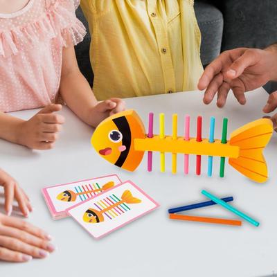 Fishbone Matching Toy Fine Motor,Creative,Developmental Game Color Sorting for Boy Girls