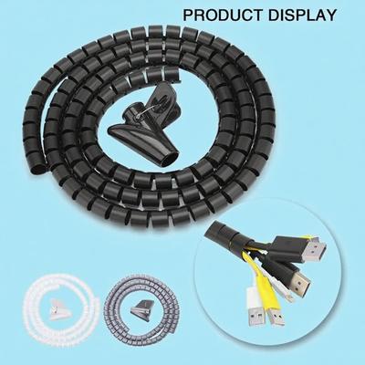 1.5/2m 10/16 mm Organizzatore Flessibile a Spirale per Cavi Tubo di Stoccaggio Protezione Cavi Gestione Avvolgicavo Organizzazione Scrivania Accessori per Cavi