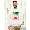 Men's One Love Pattern Casual Crew Neck Sweatshirt.