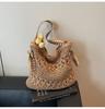 New Retro Vacation Style Beach Woven Bag Lazy Style Straw Woven Bag Large Capacity Shoulder Armpit Bag
