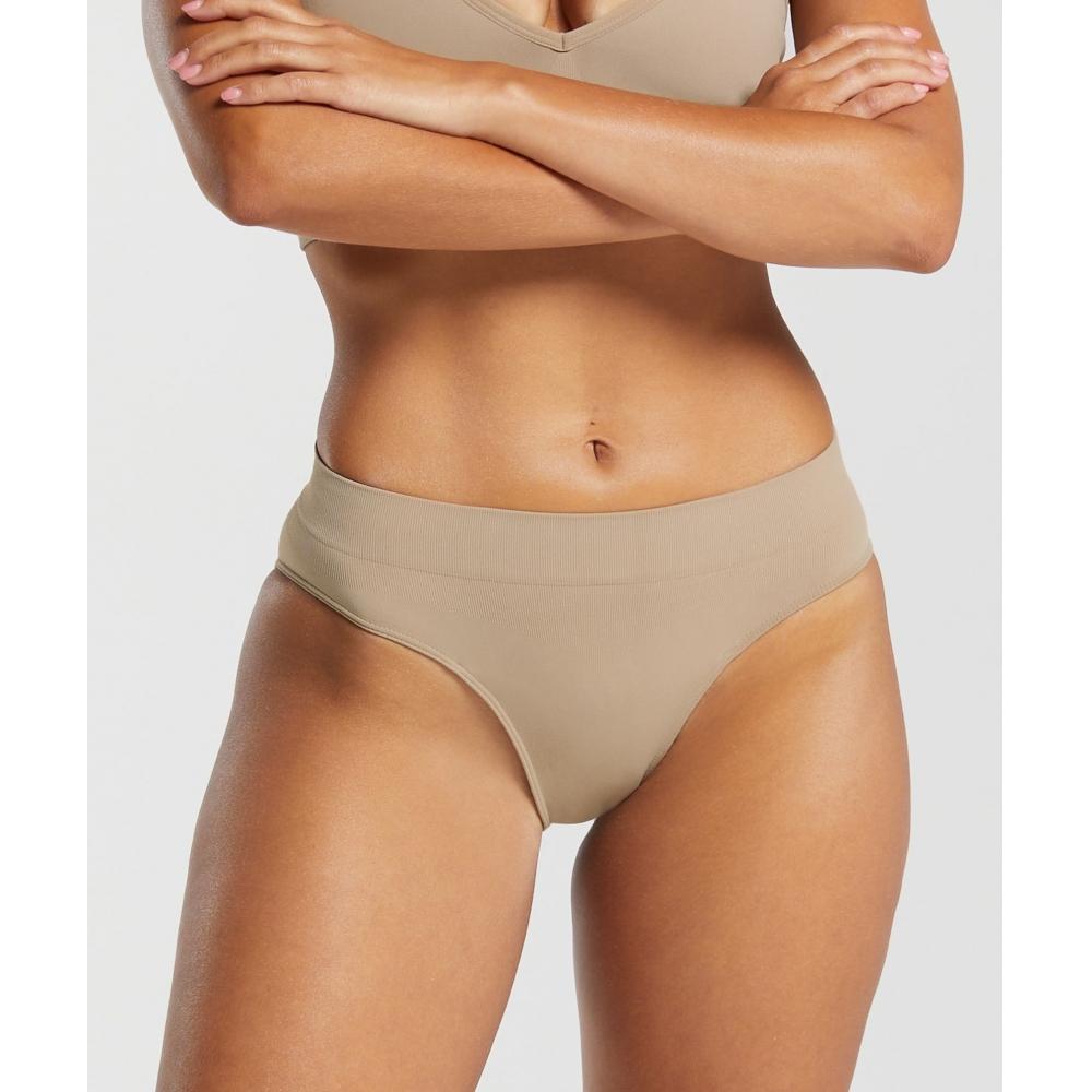 

GYMSHARK Бесшовные трусы цементные коричневые B6A7G NBZD XS