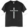 Cool Streetwear Unisex T Shirt Techno Music Tshirt Short Sleeve Cotton Tshirt Retro Fashion Summer Religion Cross Tee Top Clothing