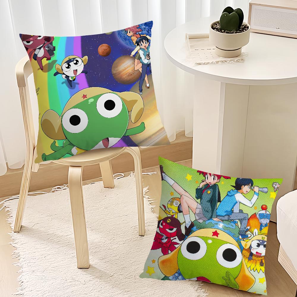 Funny Cartoon Keroro Gunsou Frog Pillow Case Sofa Living Room Bedroom Headboard Backrest Cushion Square Cushion Nap Time
